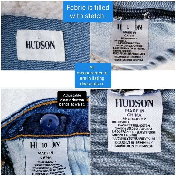 GIRL'S HUDSON 2-PIECE "BESTFRIEND BIG REBEL HEART" STRETCH JEANS + JACKET Sz 10 - Picture 11 of 12